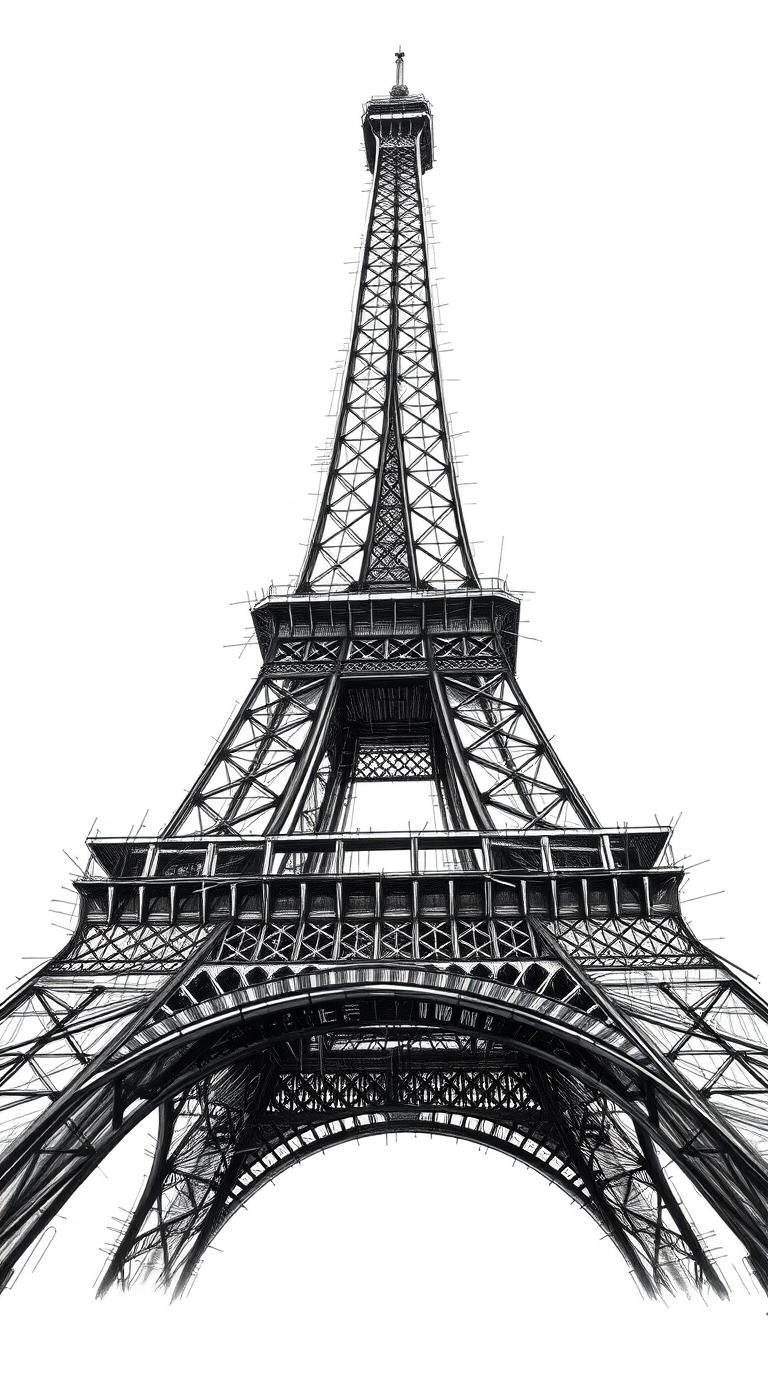 Eiffel tower sketch wallpaper for Iphone