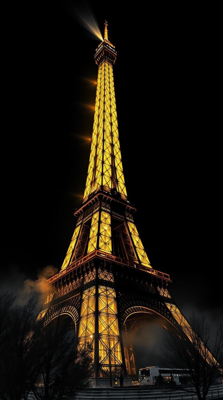 Eiffel tower night wallpaper for Iphone