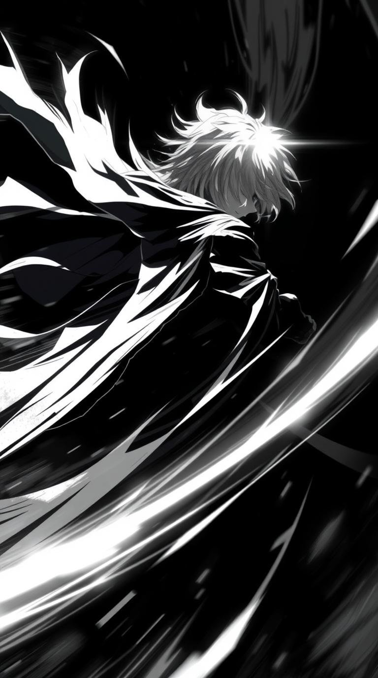 Anime black and white wallpaper HD