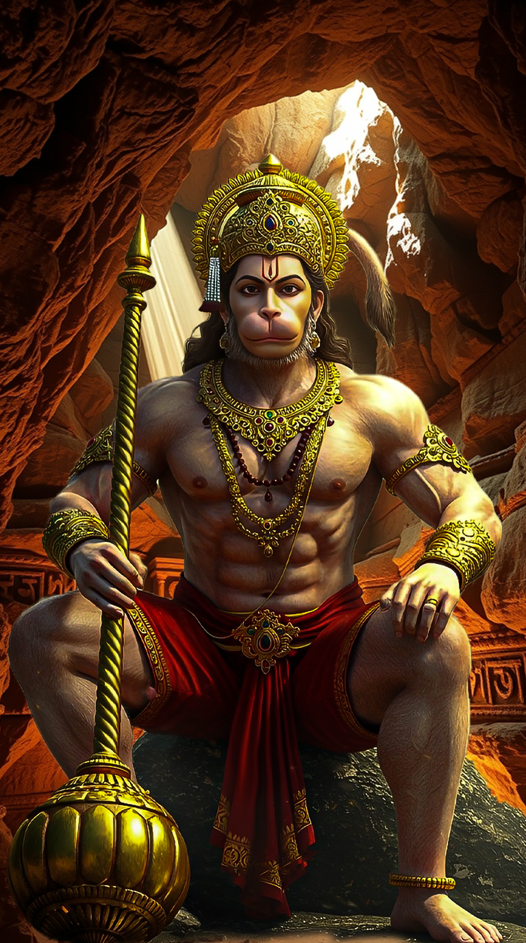 Download Free Hanuman Ji In Cave Wallpaper
