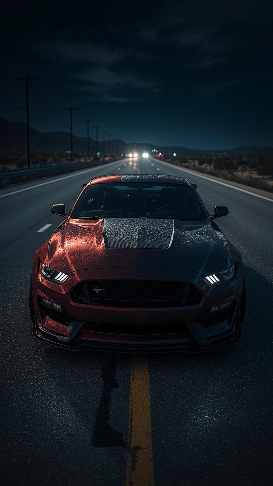 Download Free Mustang Front View Wallpaper loading=