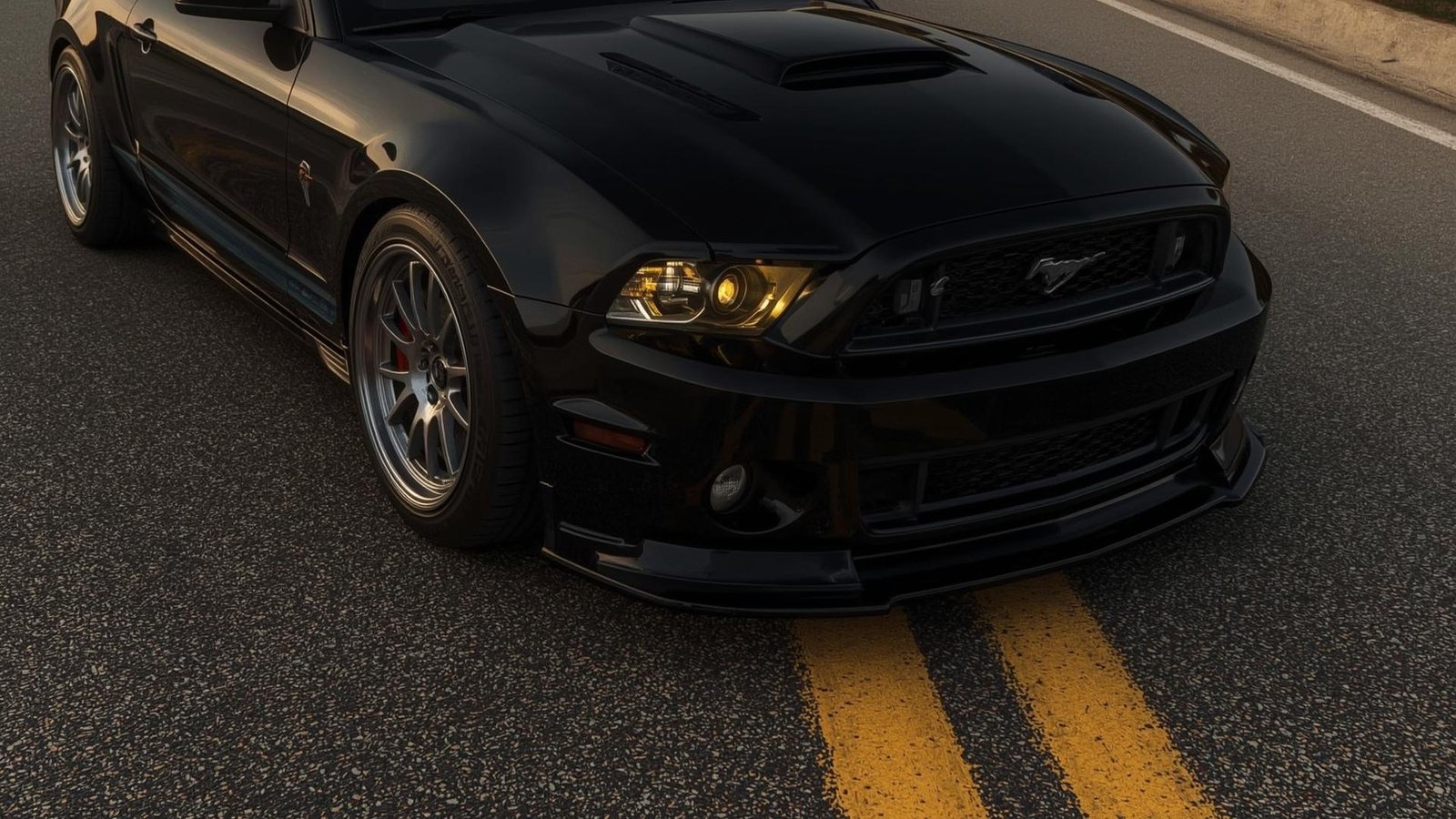 Download Free Black mustang wallpaper loading=