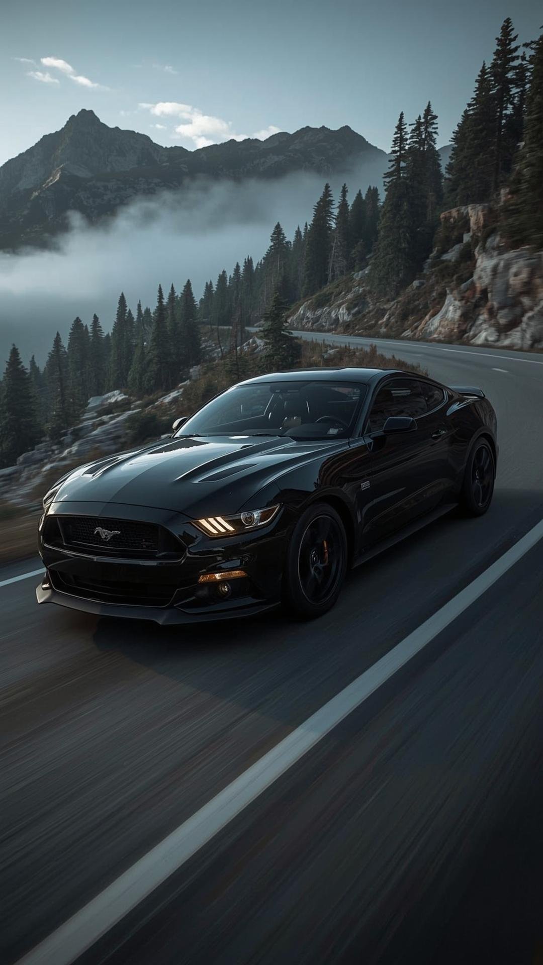 Download Free Mustang Mountain Road Wallpaper loading=