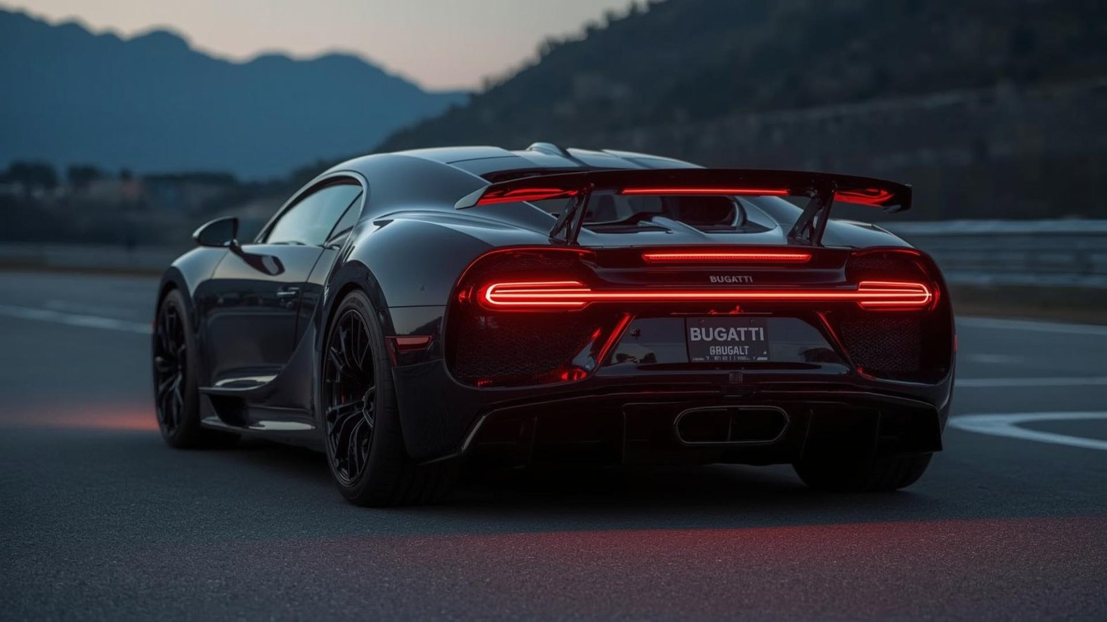 Download Free Bugatti Chiron Night Drive Wallpaper loading=