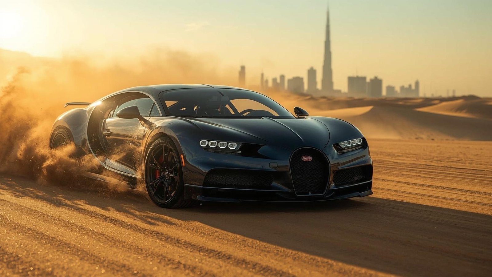 Download Free Bugatti Chiron Sunset Wallpaper loading=