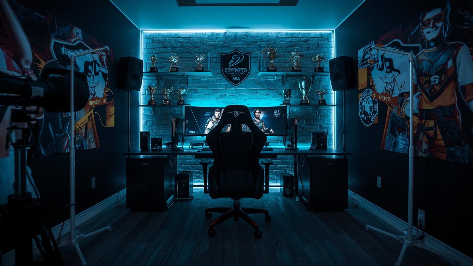 Download Free Esports Gaming Room Wallpaper Setup loading=