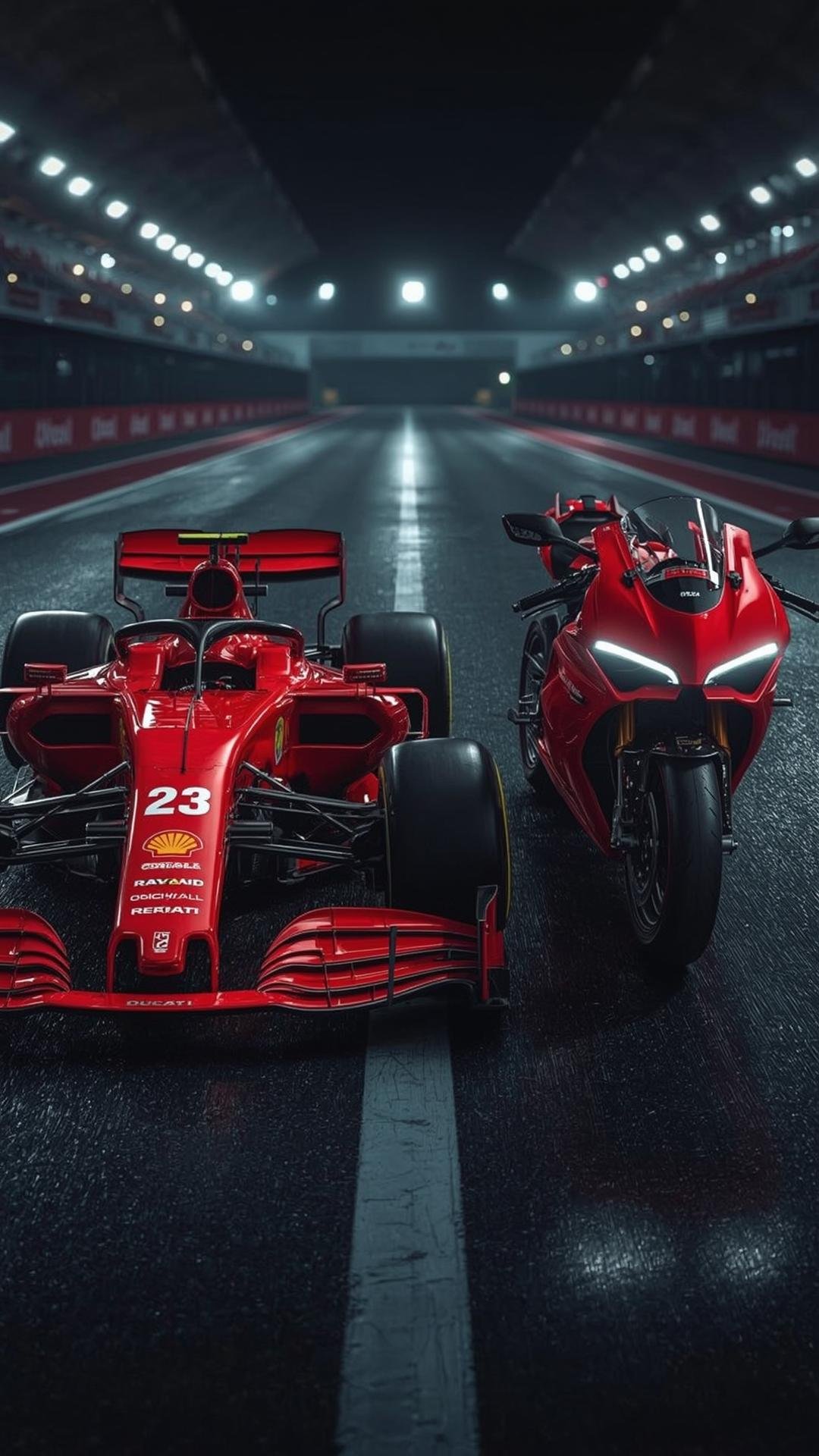 Download Free Modern Car and Bike Duo Wallpaper loading=