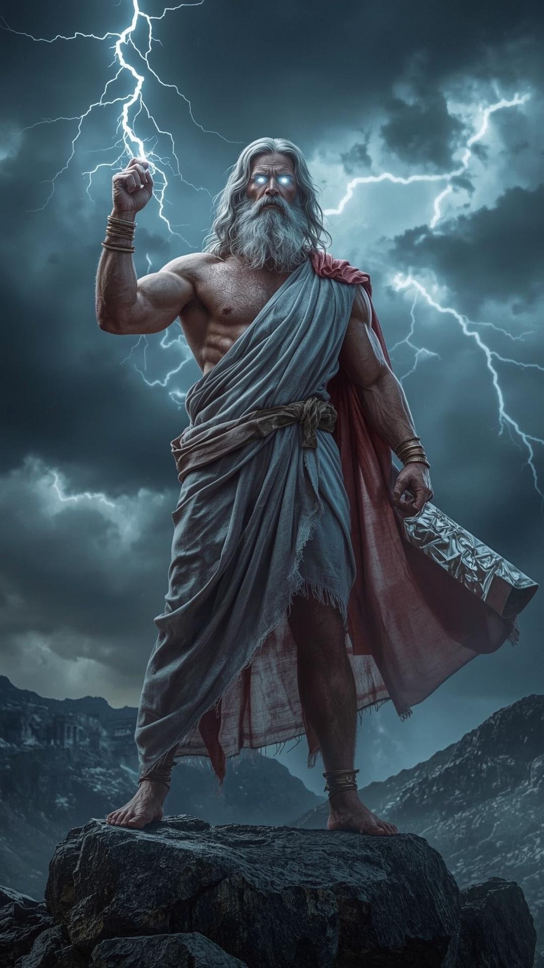 Download Free Mythical Zeus Striking Pose Wallpaper loading=