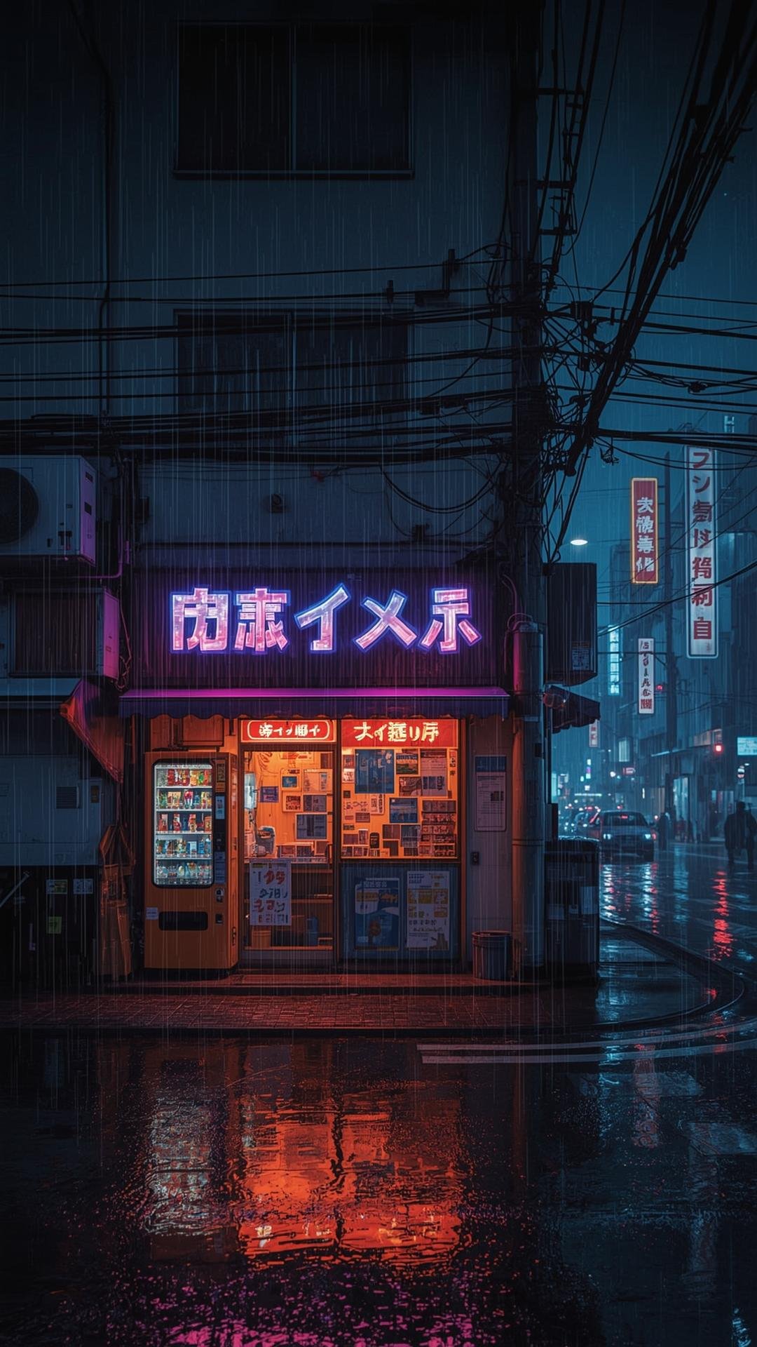 Download Free Anime Shop In Rain Wallpaper loading=