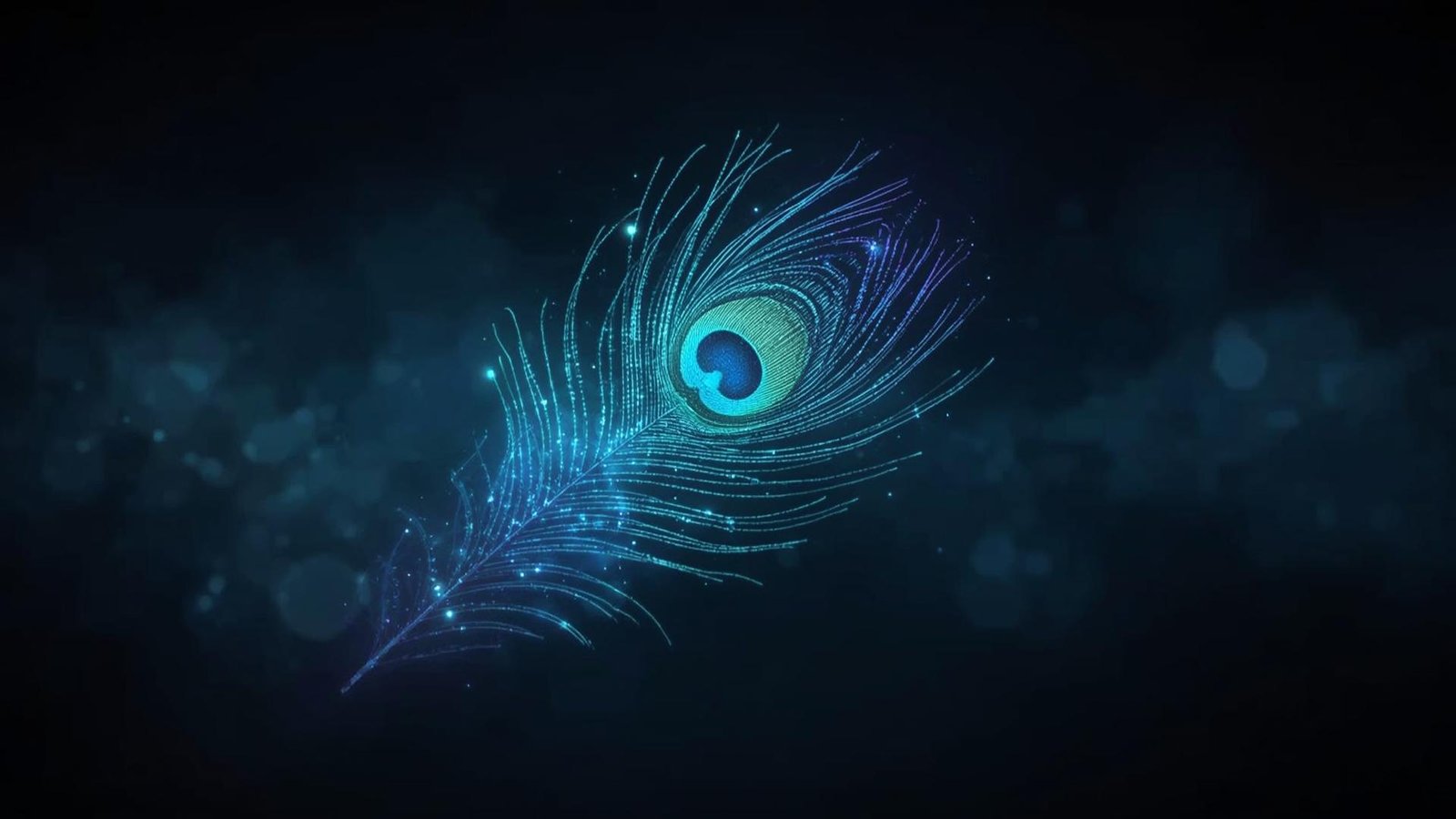 Download Free Peacock Feather Glow Wallpaper loading=