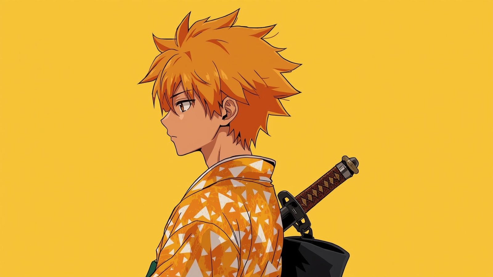 Download Free Zenitsu Minimalist Anime Wallpaper loading=