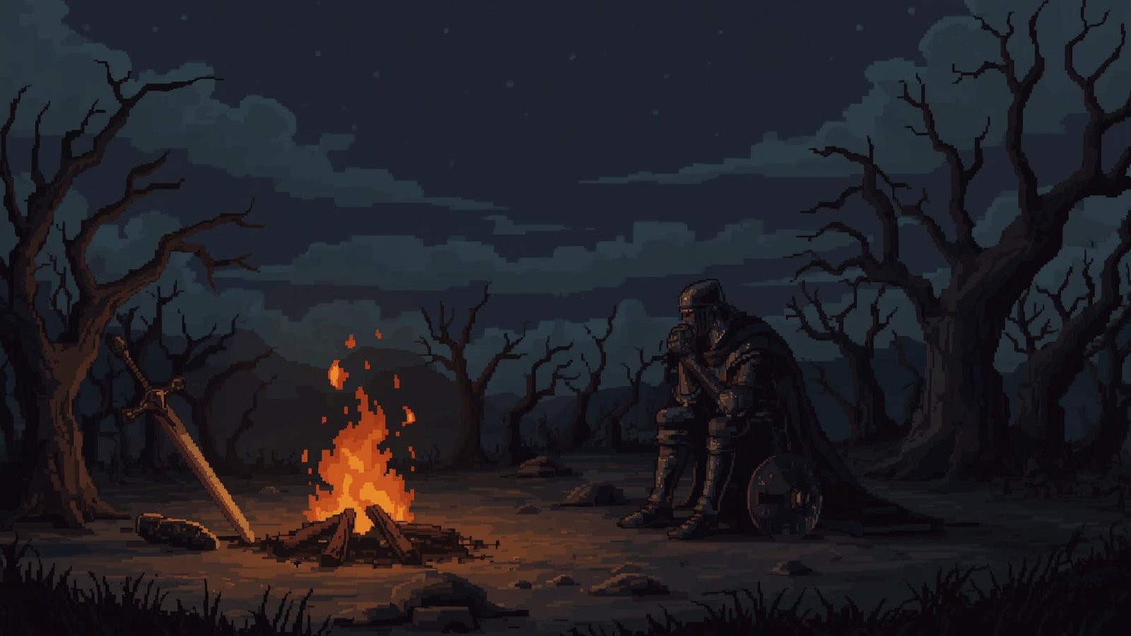 Download Free Medieval Knight Pixel Art Wallpaper