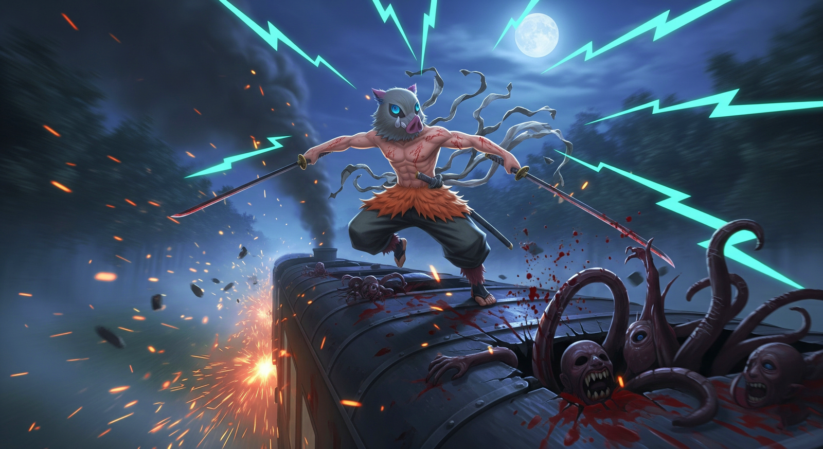 Download Free Inosuke In Mugen Train Wallpaper