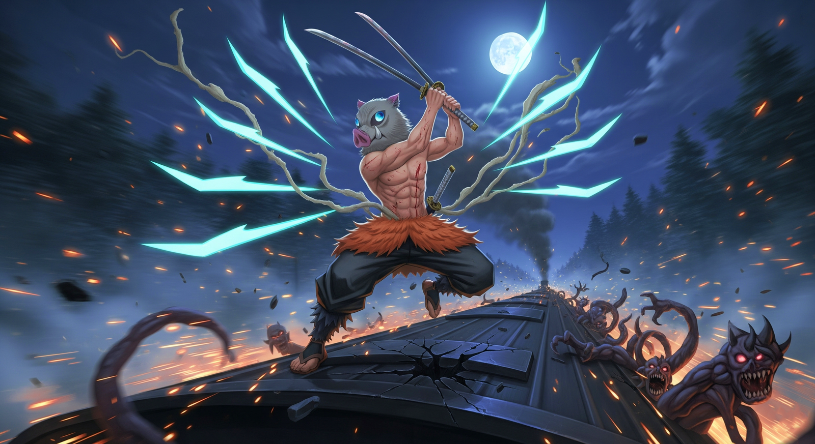 Download Free Inosuke In Mugen Train Wallpaper