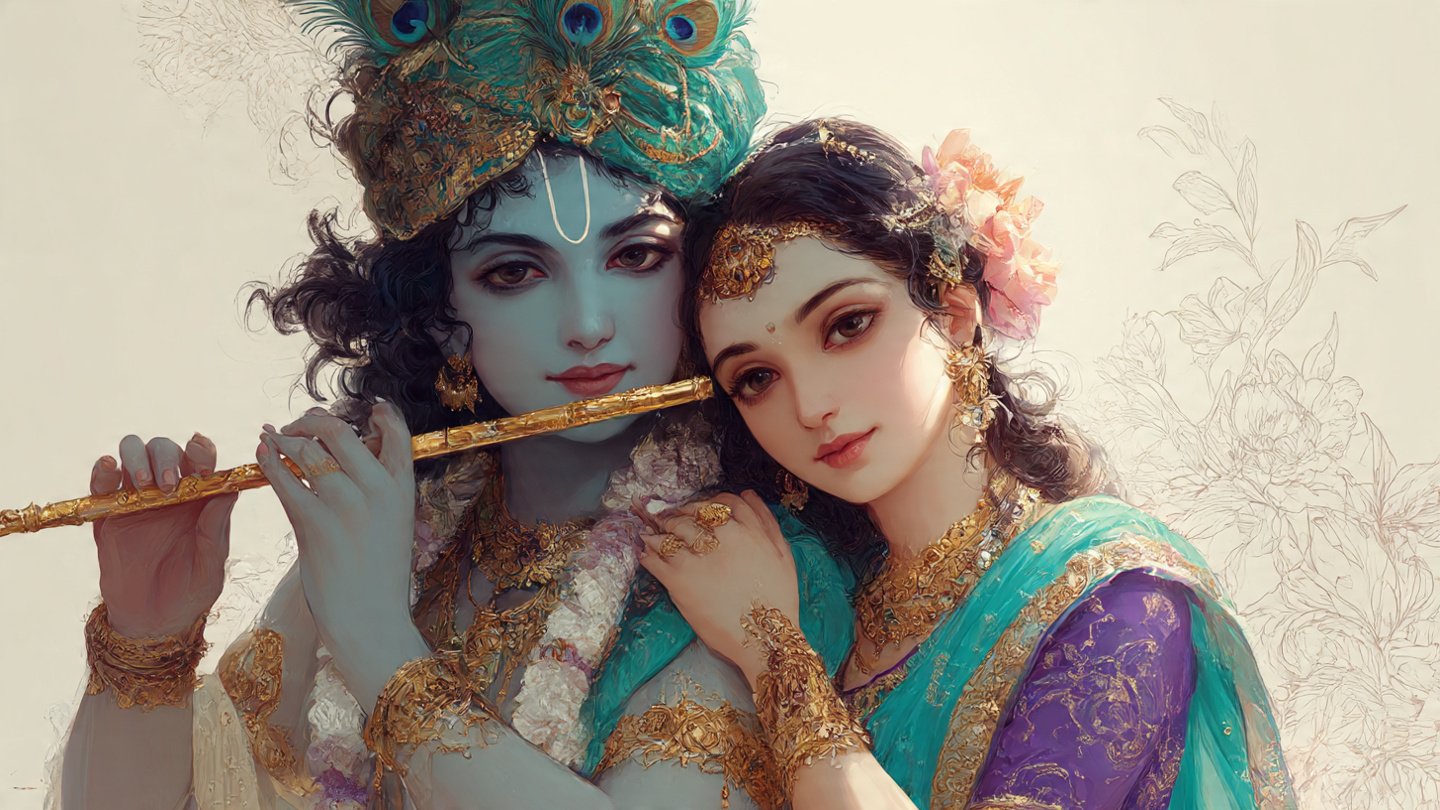 Radha Krishna Aesthetic Wallpaper - Download at FreezyStock