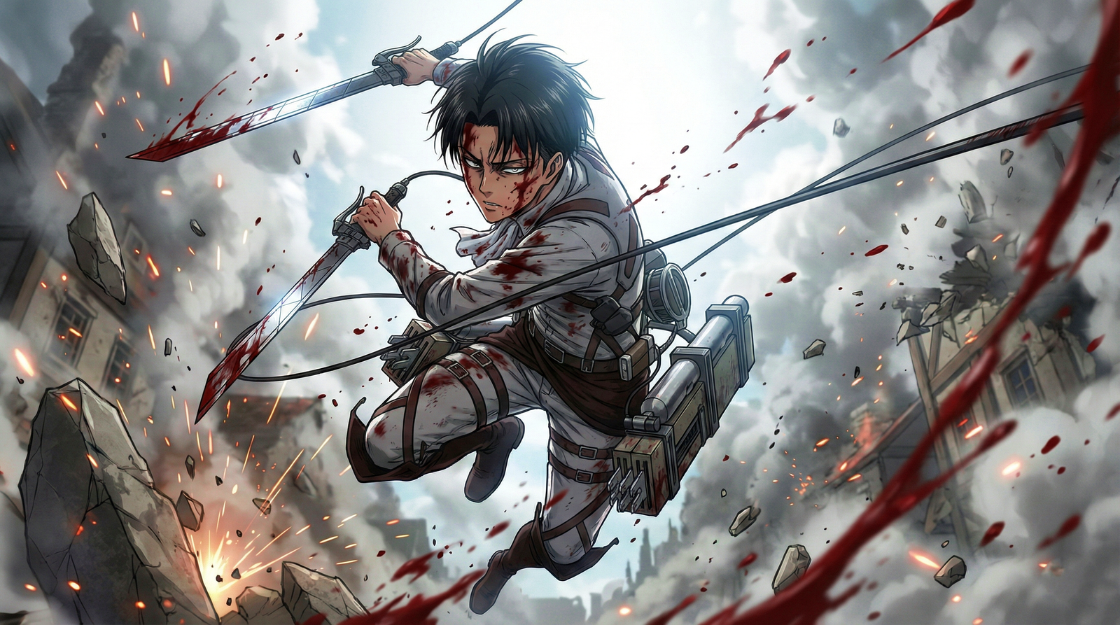 Levi Wallpaper With Titan Power Look - Download at FreezyStock