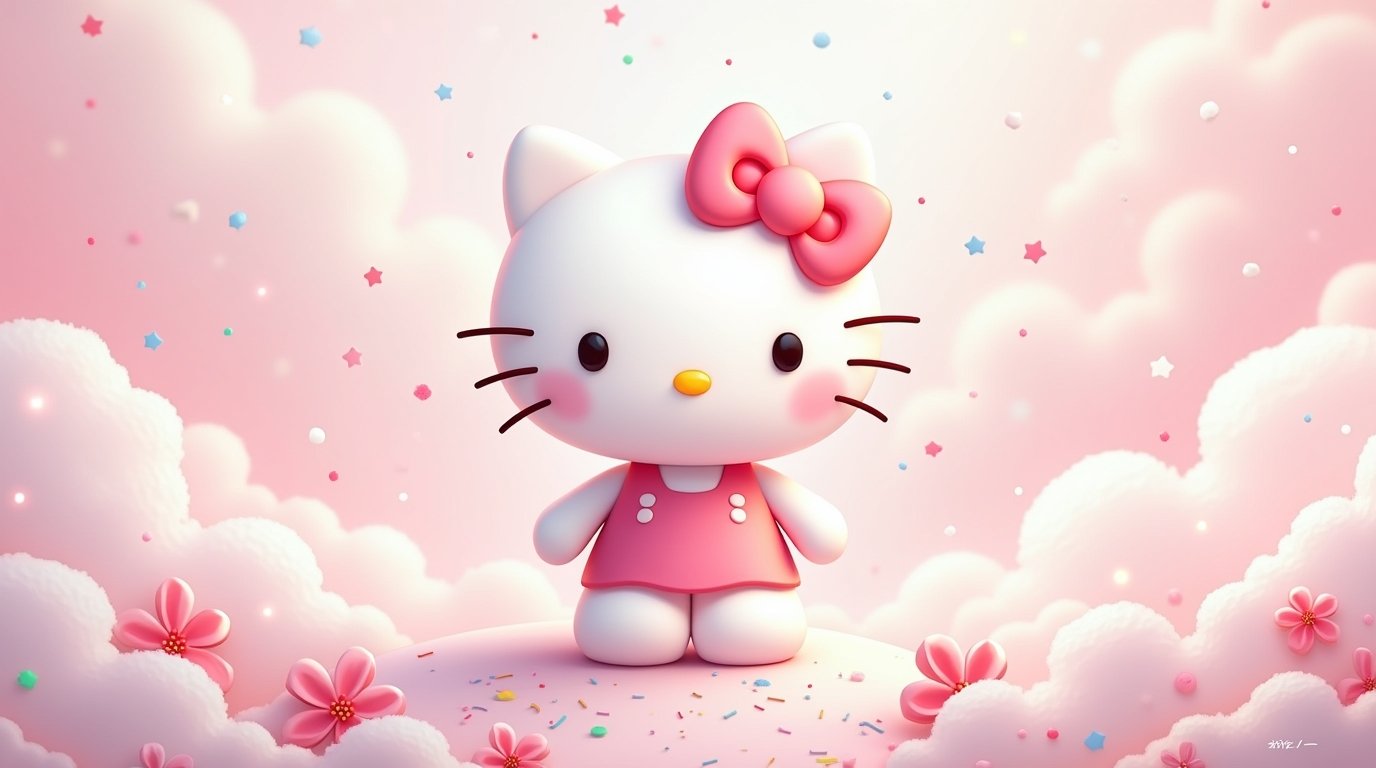 Hello Kitty Simple Desktop Wallpaper - Download at FreezyStock
