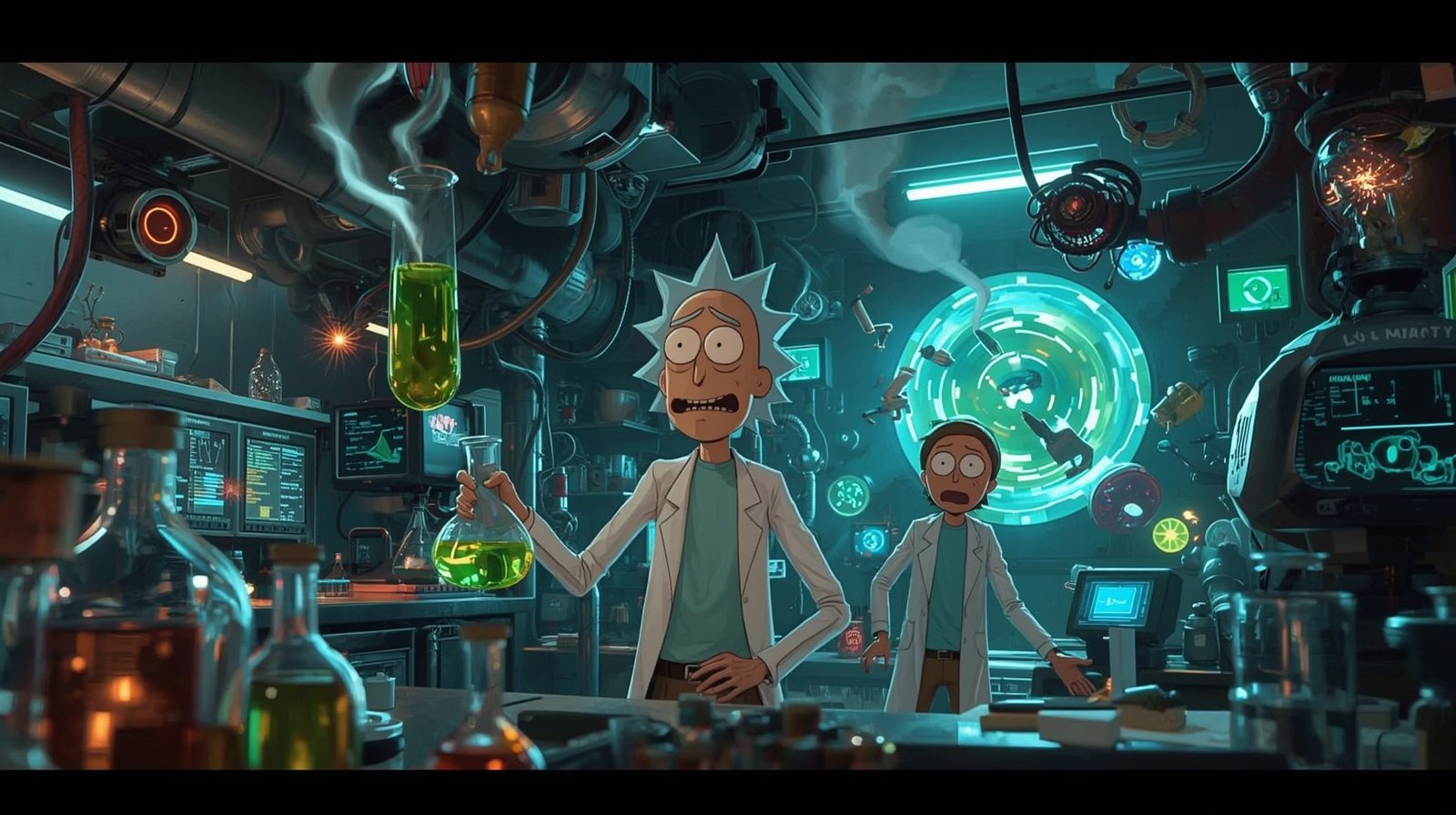 Rick And Morty Minimal Laptop Wallpaper HD 4K wallpaper for mobile and desktop, free HD background download for iPhone and laptop - FreezyStock