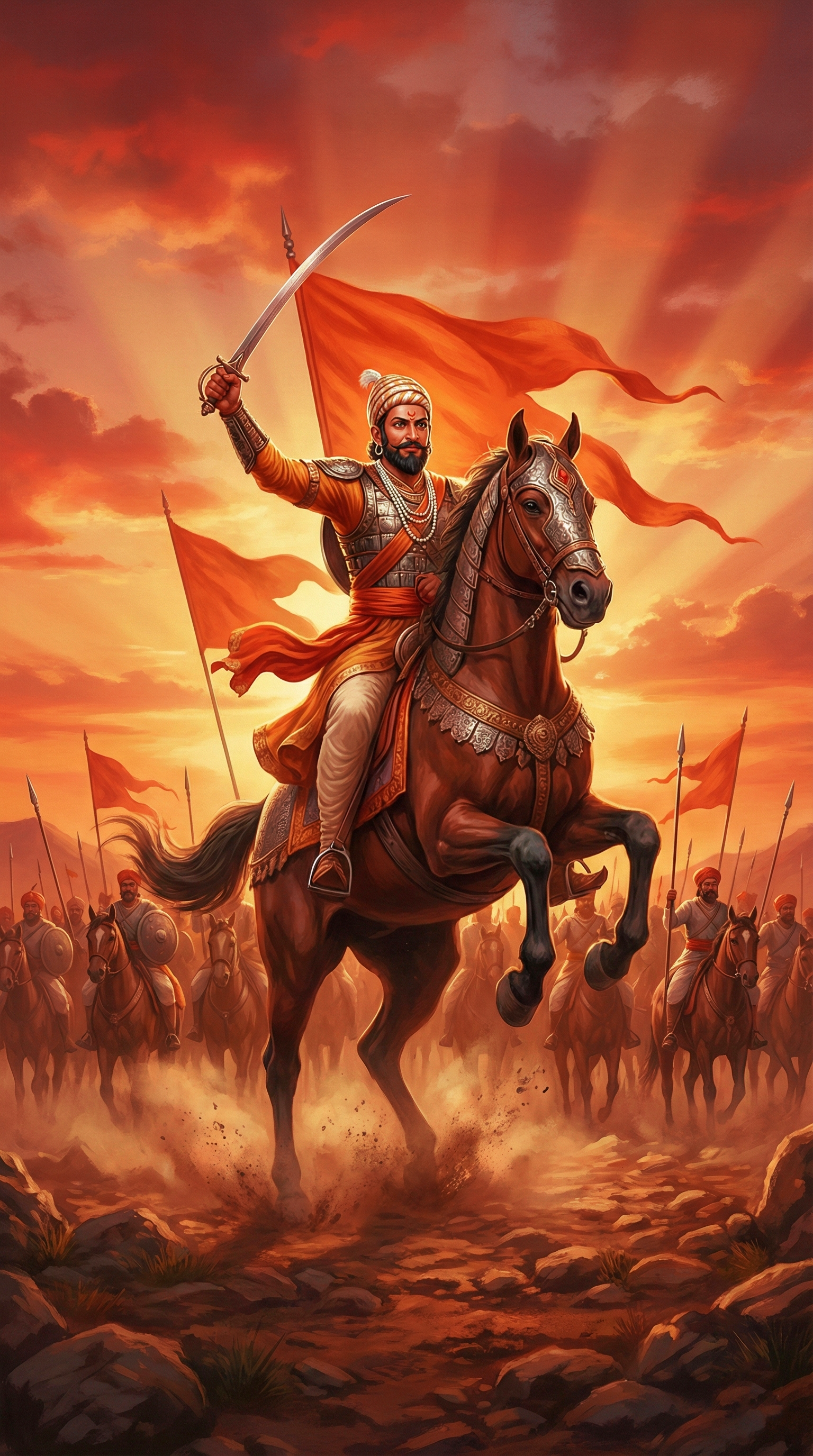 Shivaji Maharaj Bhagwa Hd Wallpaper HD 4K wallpaper for mobile and desktop, free HD background download for iPhone and laptop - FreezyStock