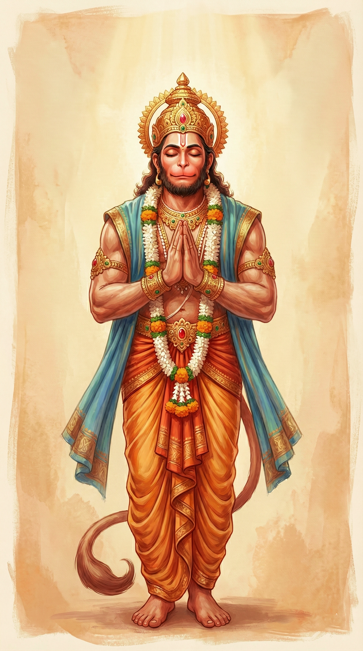 Hanuman Blessing Iphone Wallpaper 4k HD 4K wallpaper for mobile and desktop, free HD background download for iPhone and laptop - FreezyStock