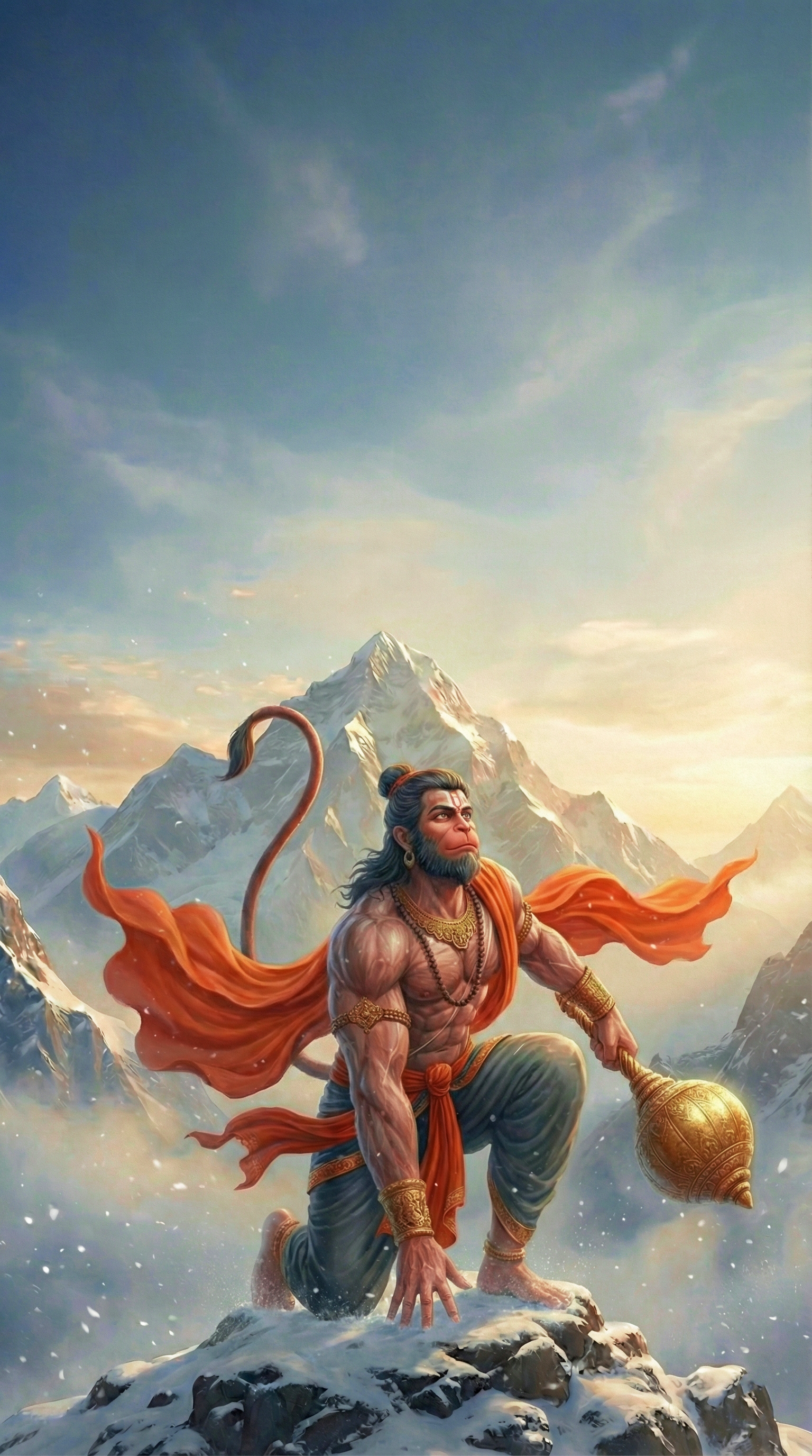 Hanuman Flying Iphone Wallpaper 4k HD 4K wallpaper for mobile and desktop, free HD background download for iPhone and laptop - FreezyStock