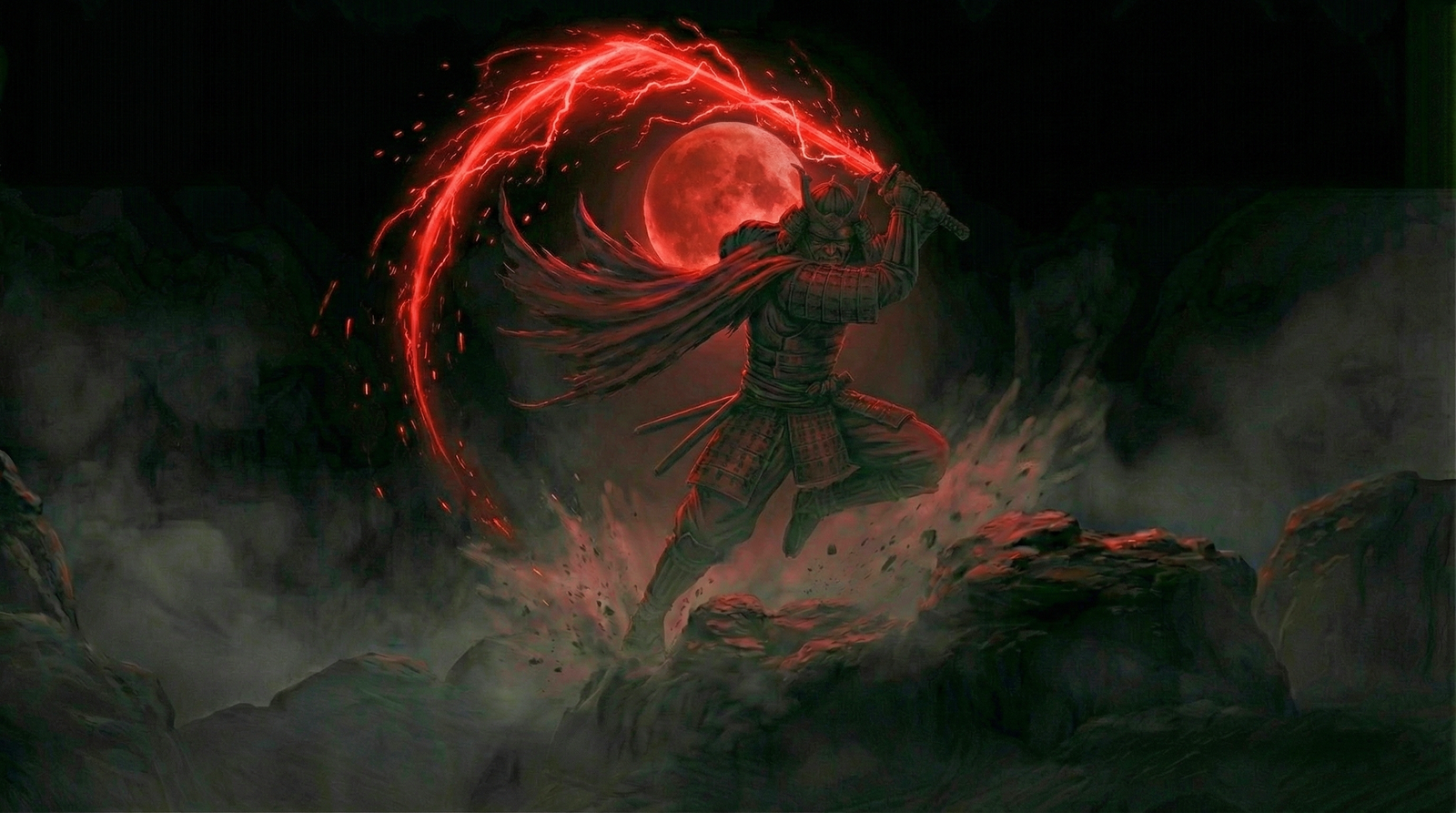 Dark Japanese Samurai Wallpaper HD 4K wallpaper for mobile and desktop, free HD background download for iPhone and laptop - FreezyStock