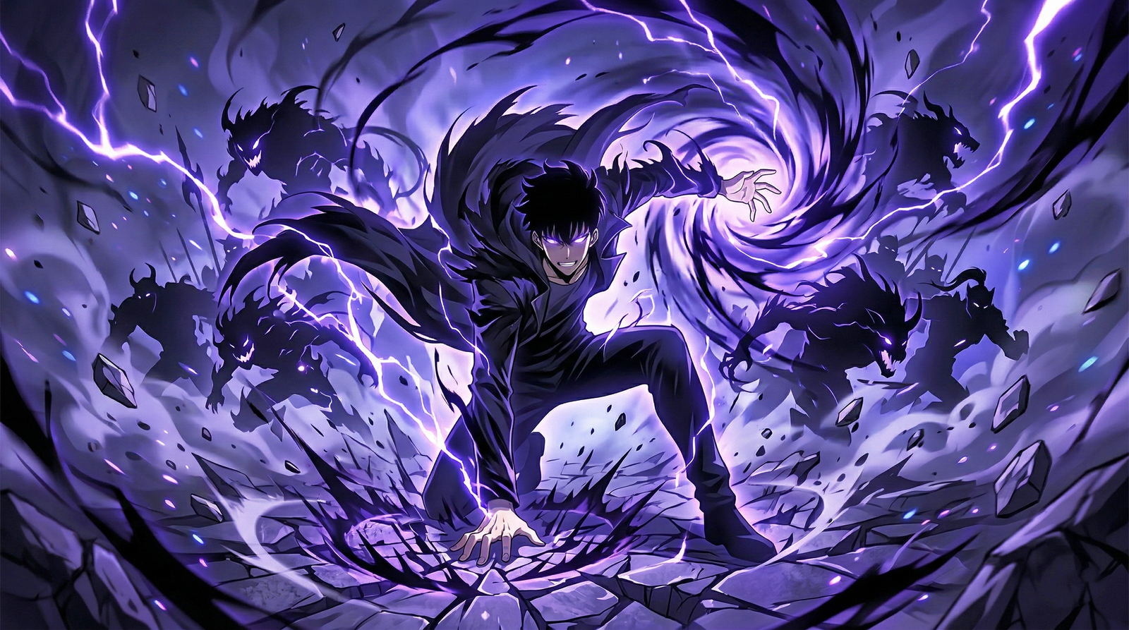 Shadow Monarch Wallpaper 4k Purple Aura wallpaper 4k hd