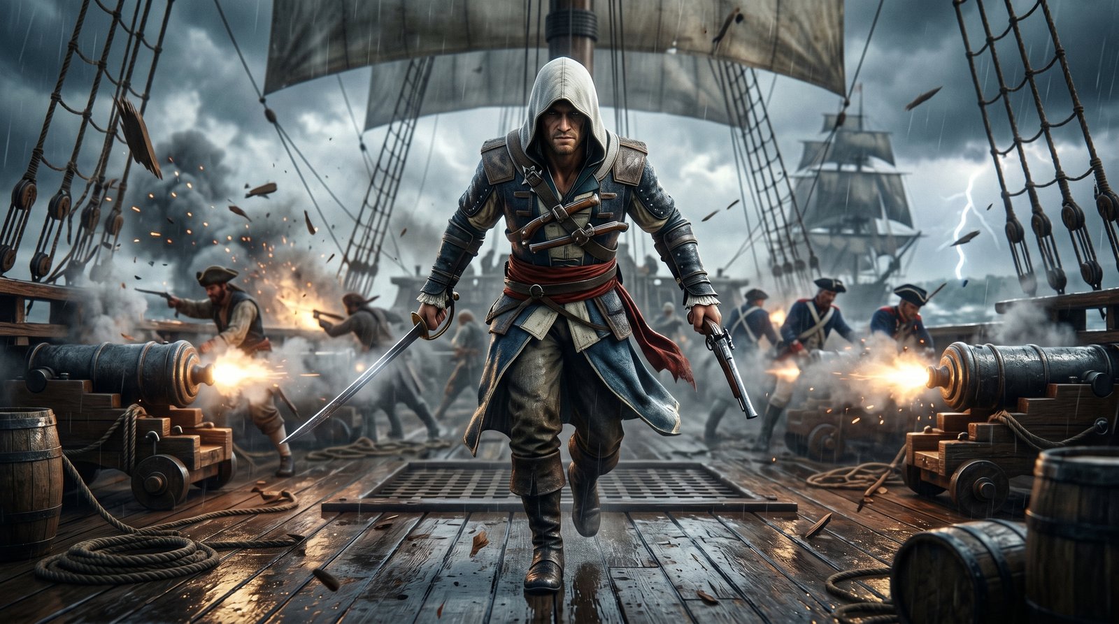 Black Flag Caribbean Sea 4k wallpaper