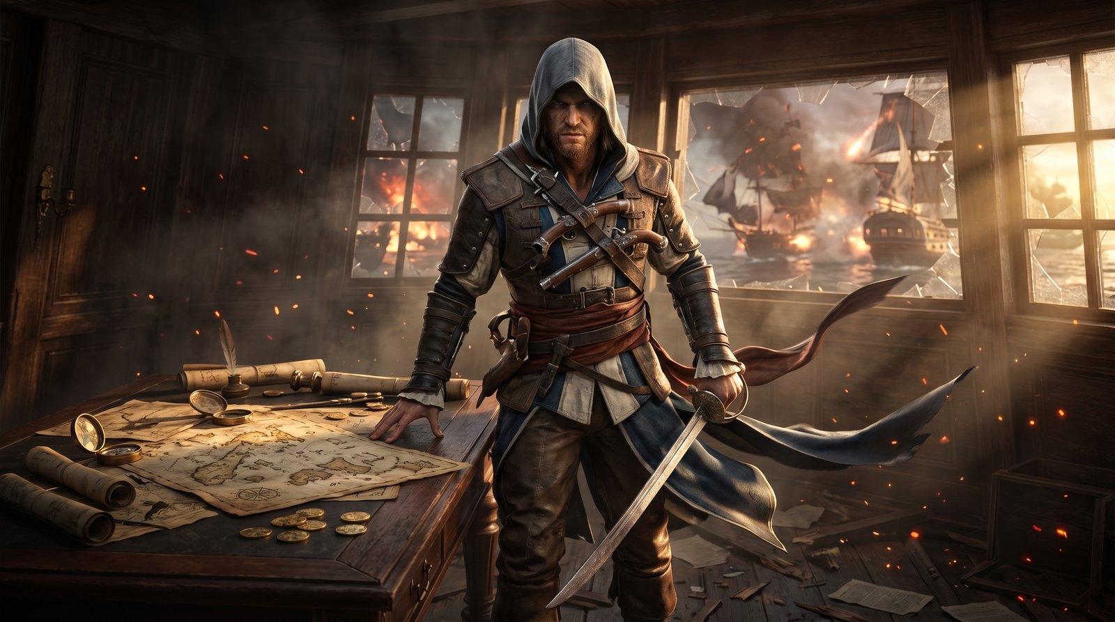 Assassins Creed Black Flag Laptop 4k wallpaper