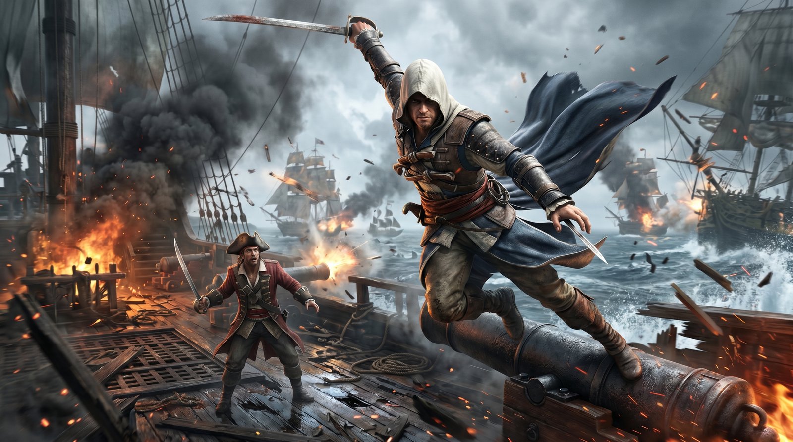 Black Flag Stormy Sea Hd 4k wallpaper