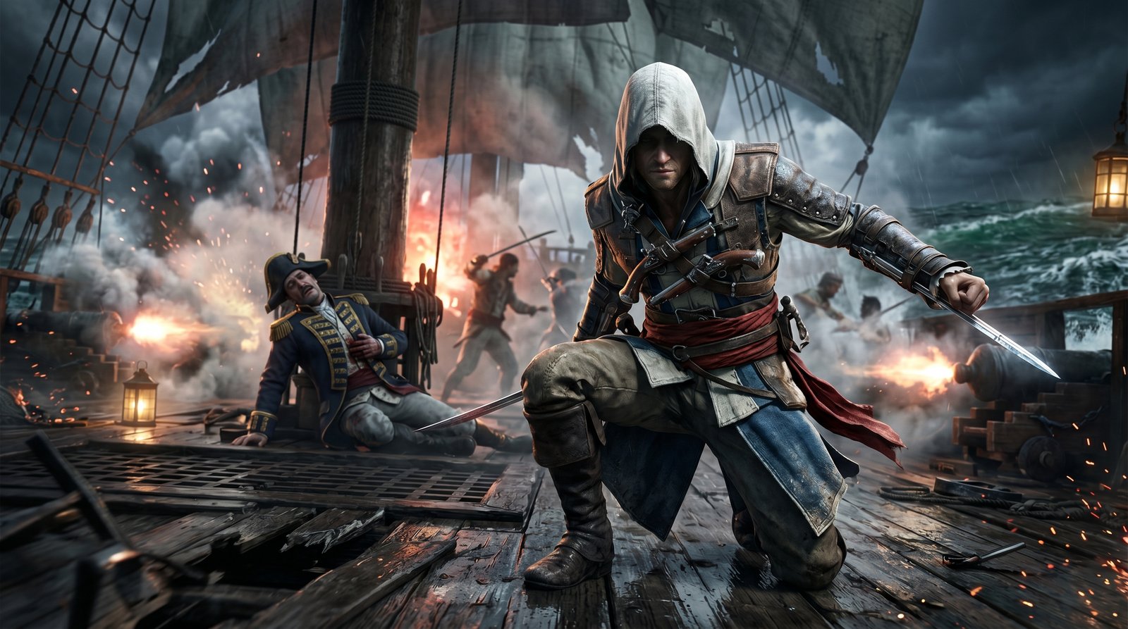 Ac Black Flag Ship Wallpaper 4k wallpaper