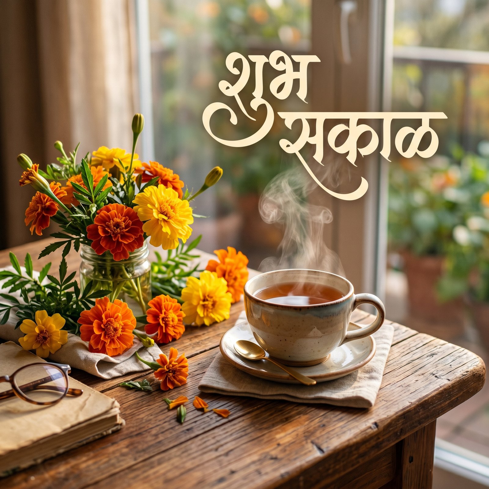 What Do you think about this Good Morning Marathi Wishes For A Happy Day delivers in 1x1 resolution. A must-have 4k wallpaper