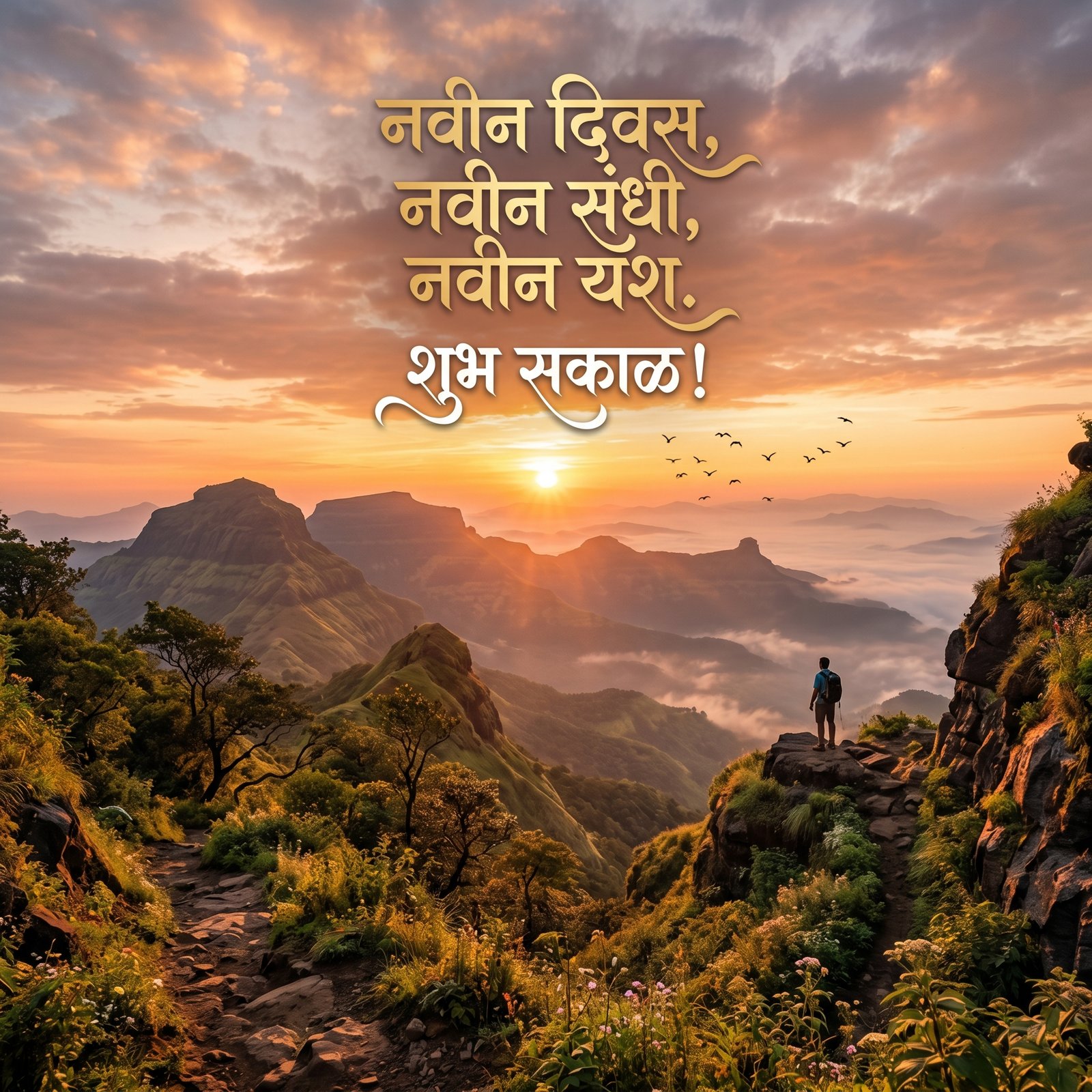 Download this beautiful Lovely Good Morning Marathi Messages wallpaper available in 1920x1080. Whether you need a fresh deskt