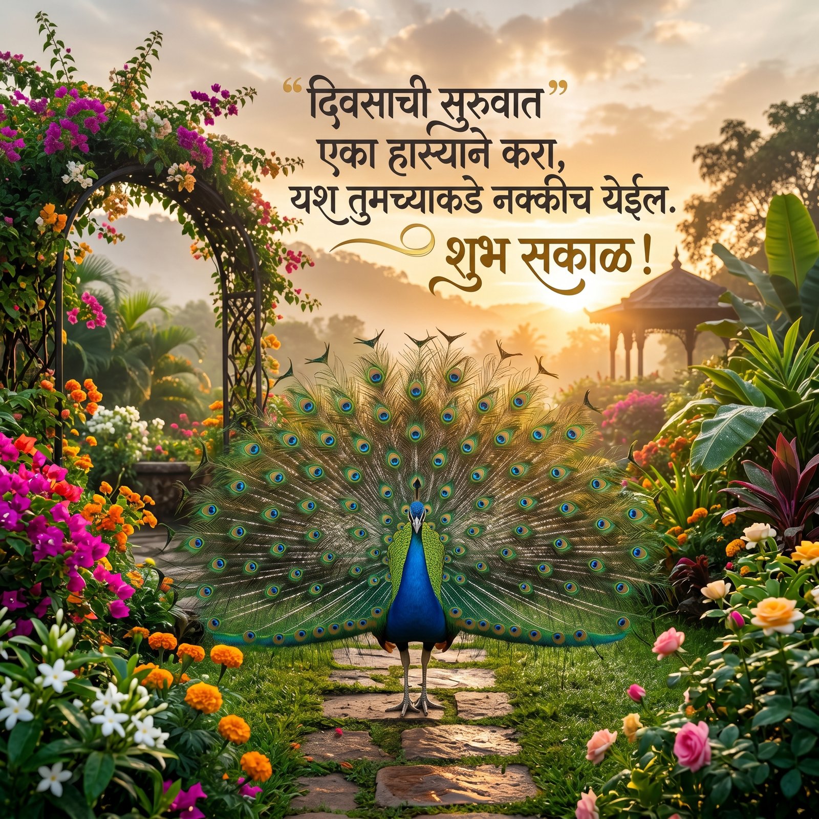 Download this Trending Good Morning Marathi Greetings in high quality design with 1920x1080 resolution. Perfect for your lapt