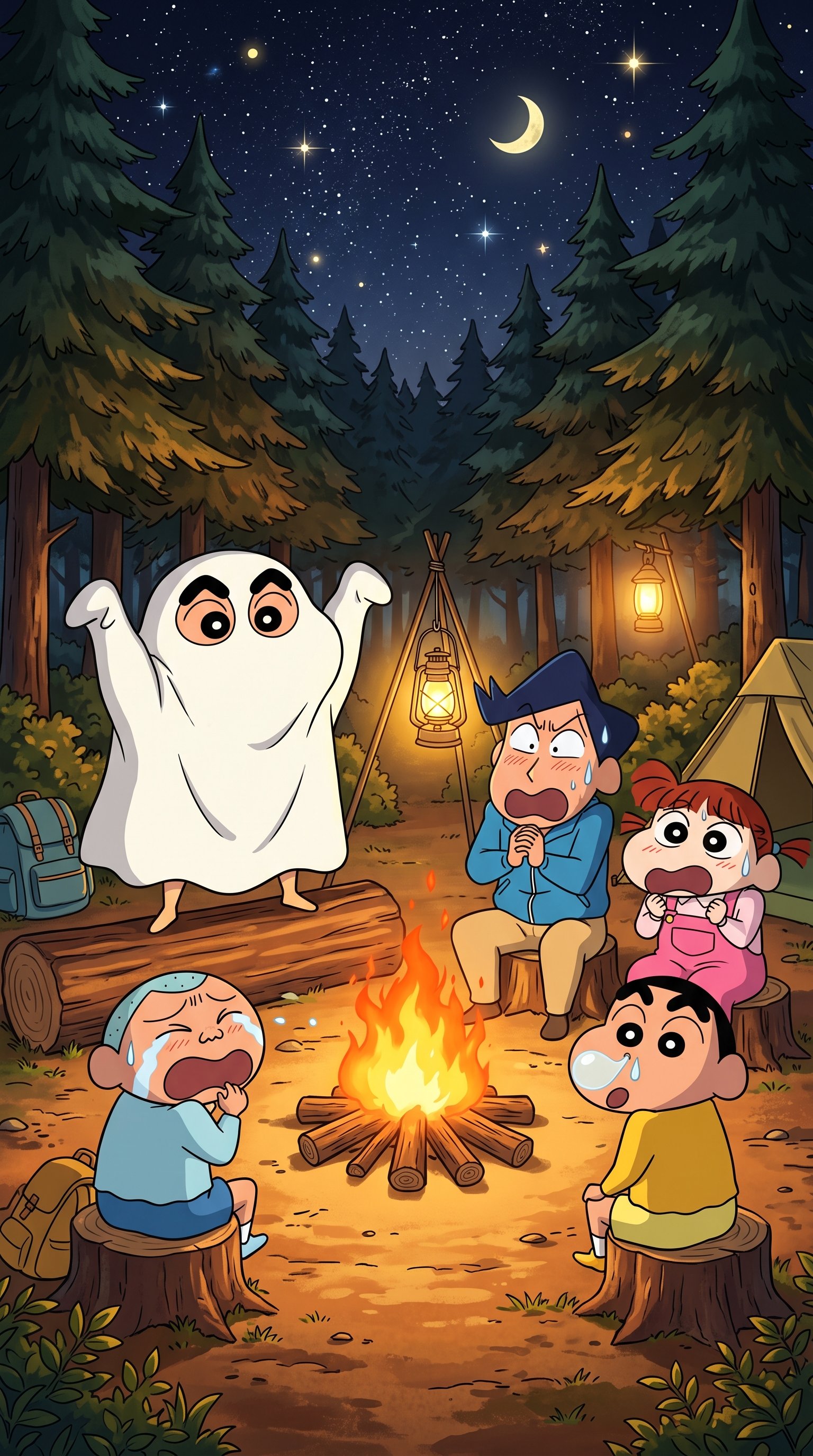 Shinchan Ghost House Wallpaper 4k wallpaper