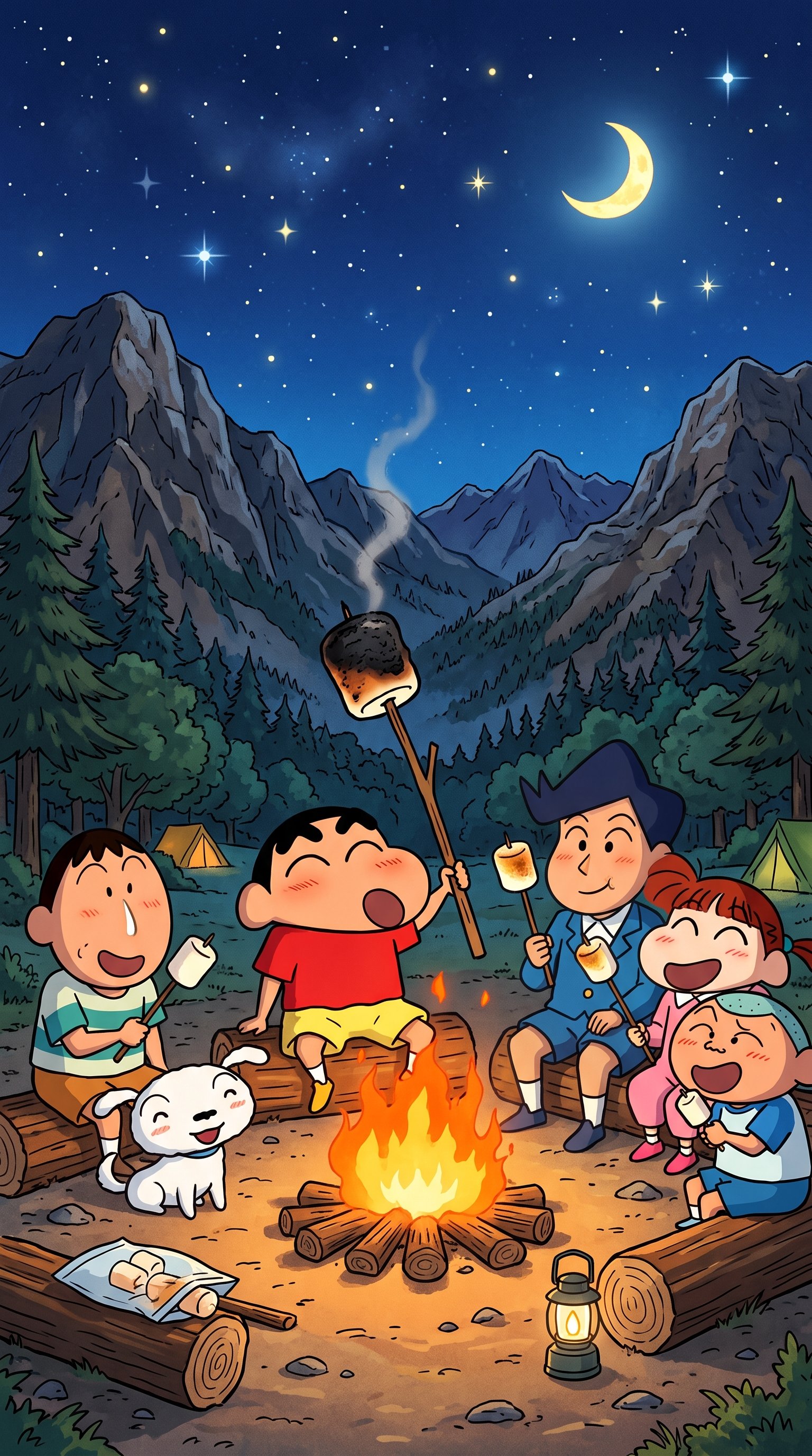 Do you want this eye-catching Shinchan Night Sky Wallpaper in 2160x3840 quality. Ideal for anyone searching for premium 4k wa
