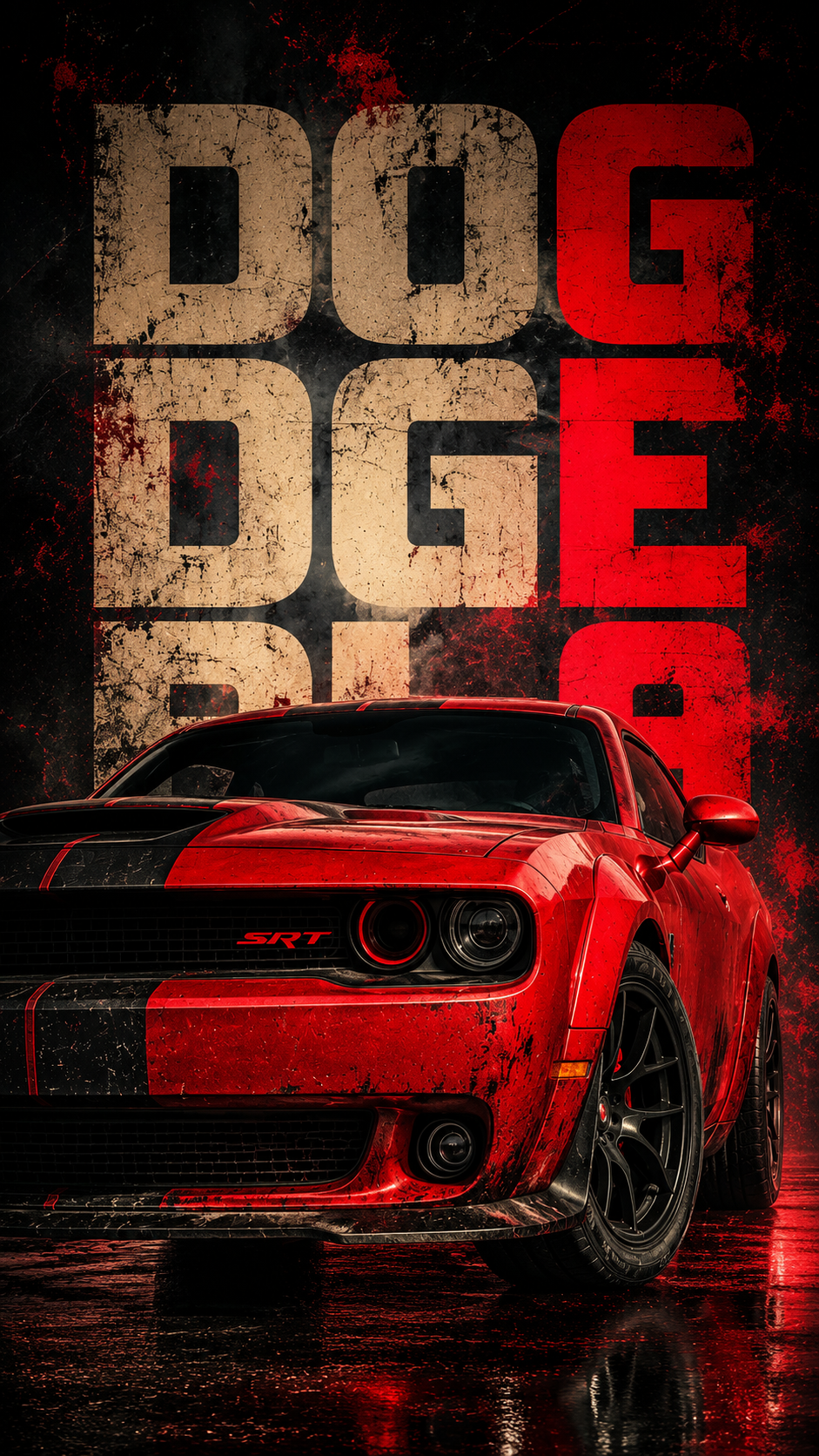 Elevate your screen with this Dodge Challenger 4K Wallpaper showcasing a powerful SRT at golden hour. The cinematic lighting,