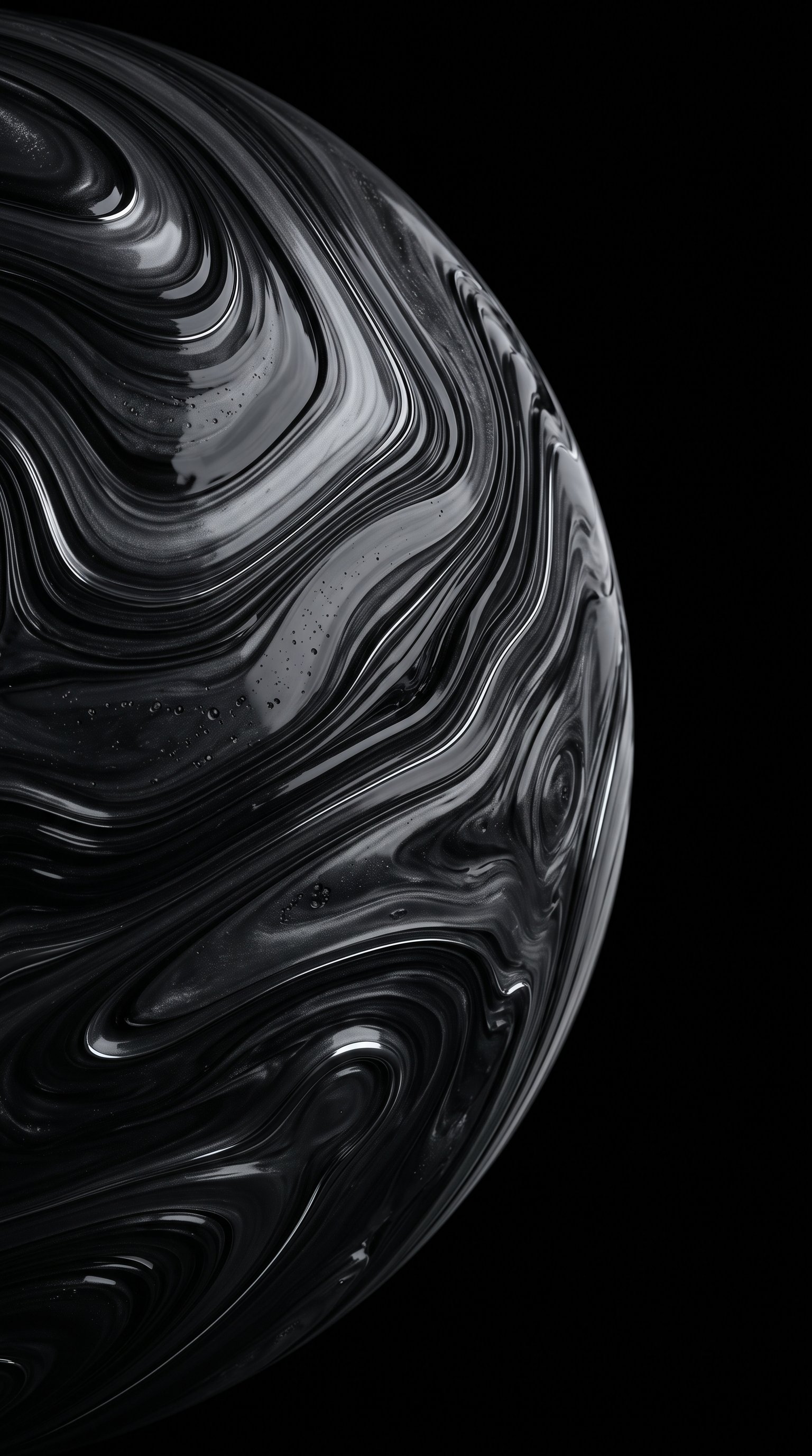 Download this Black Liquid Planet Wallpaper in high quality design with 2160x3840 resolution. Perfect for your laptop, mobile