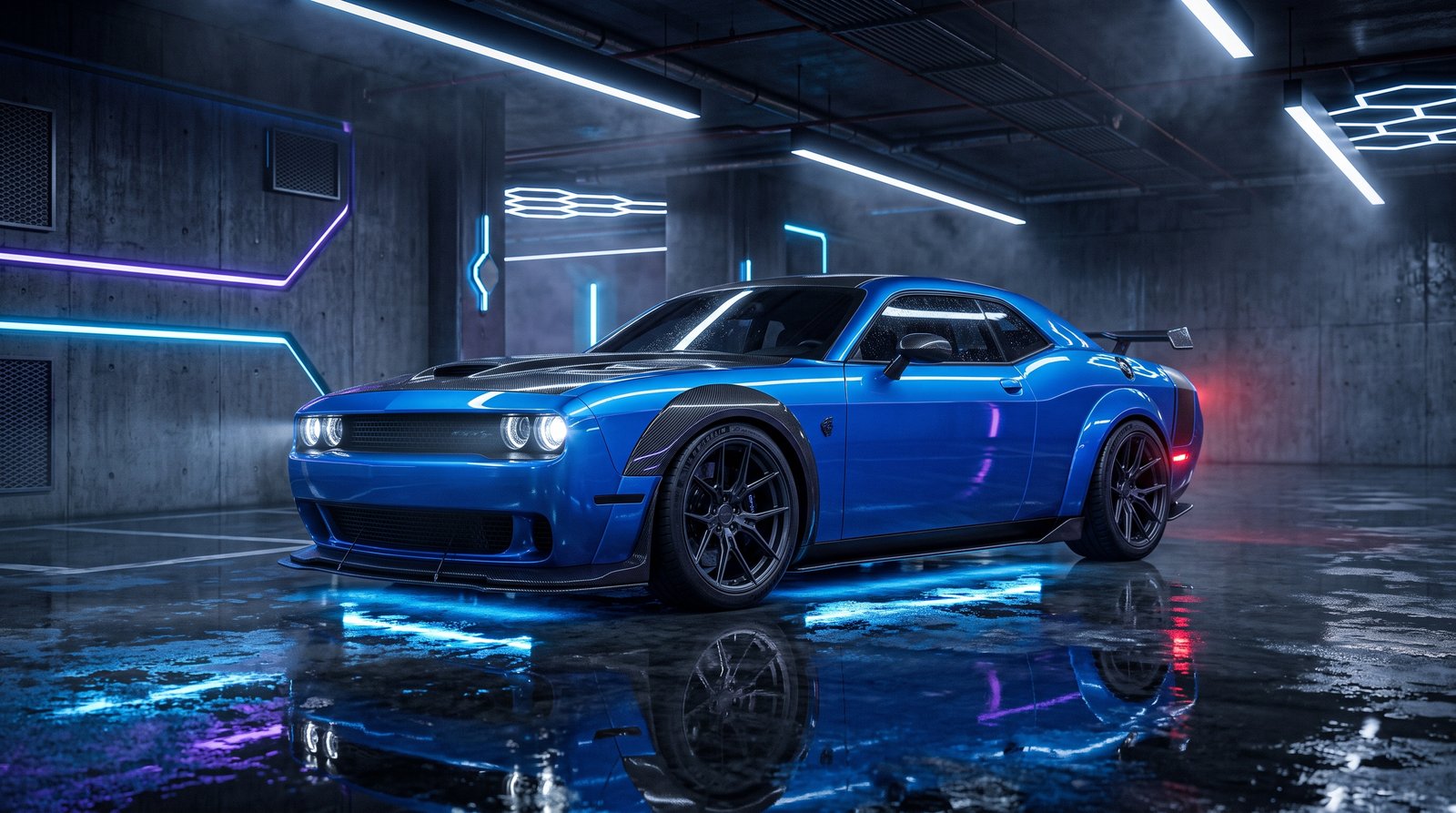 Download this Electric Blue Dodge Challenger B 202607181748 in high quality design with 3840x2160 resolution. Perfect for you