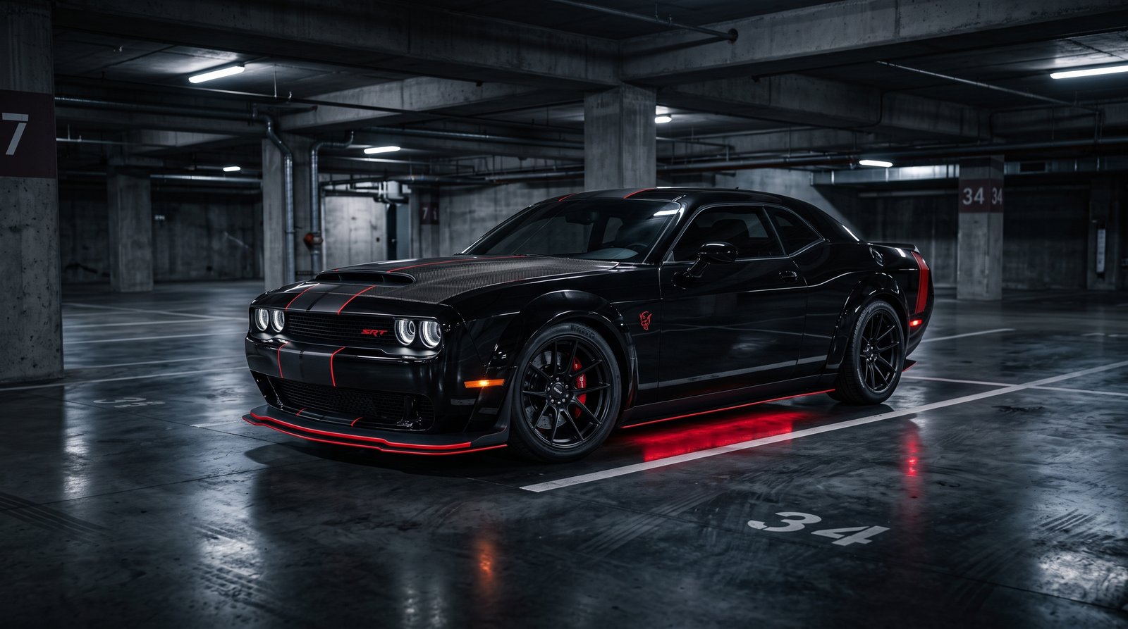 Do you want this eye-catching Jet Black Dodge Challenger Srt 202607181746 in 3840x2160 quality. Ideal for anyone searching fo