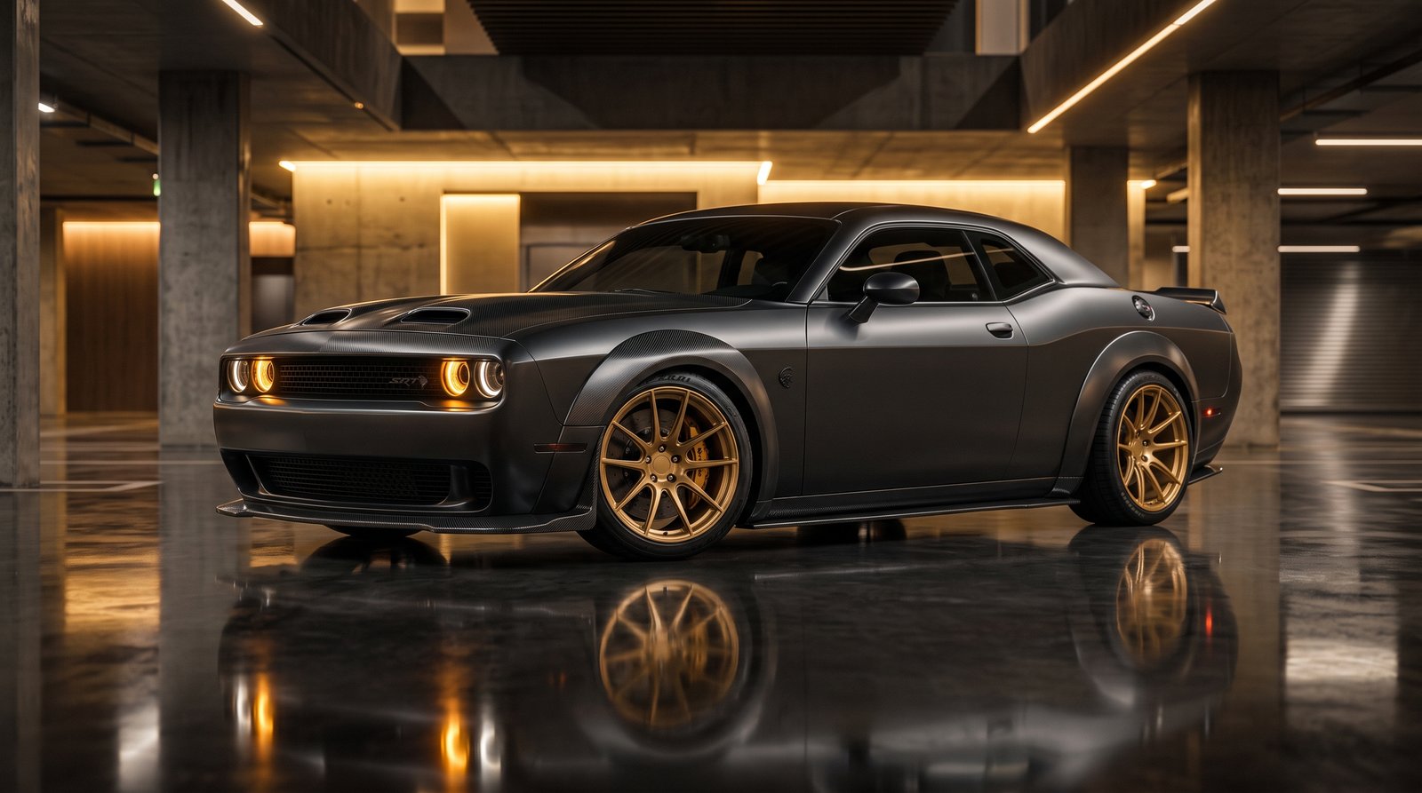 Download this Matte Charcoal Dodge Challenger 202607181747 in high quality design with 3840x2160 resolution. Perfect for your