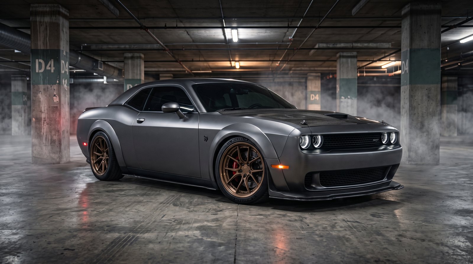 Download this Satin Graphite Dodge Challenger 202607181748 in high quality design with 3840x2160 resolution. Perfect for your