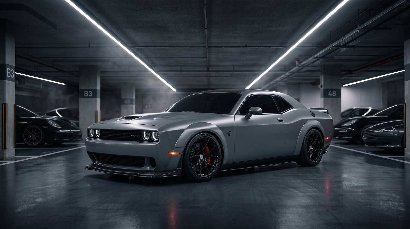 What Do you think about this Storm Grey Dodge Challenger Park 202607181747 delivers in 3840x2160 resolution. A must-have 4k w